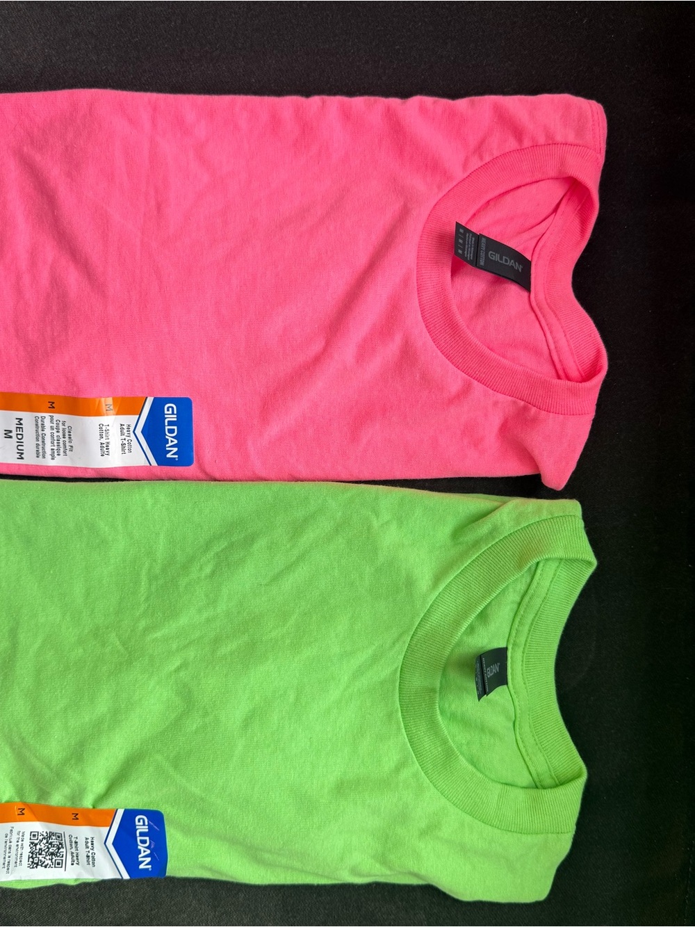 Gildan Woman’s Bright Pink and Lime Green Short Sleeve Tees - 2 Pack